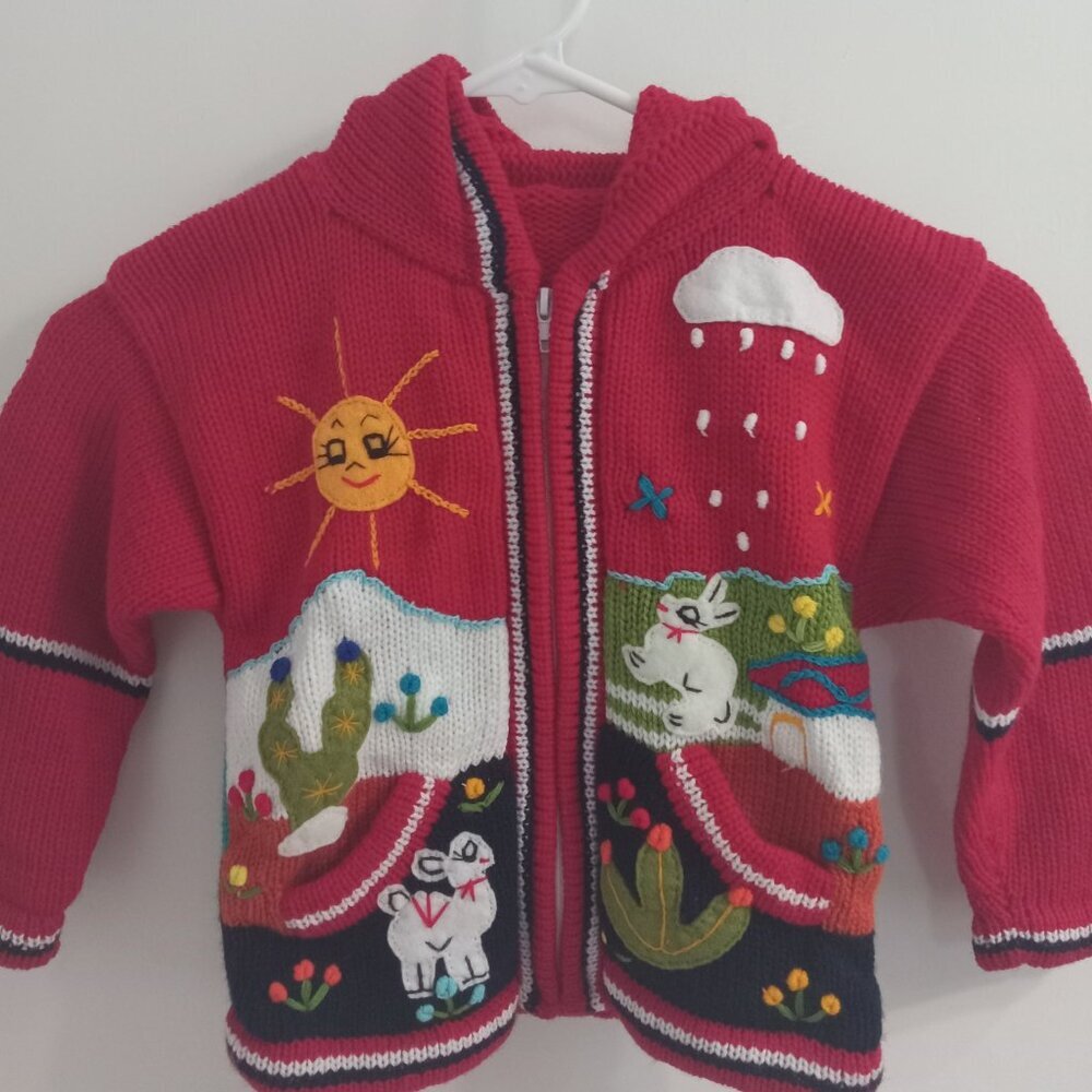 Little lulu and friends- handmade kids sweater size 6
